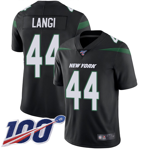 New York Jets Limited Black Youth Harvey Langi Alternate Jersey NFL Football #44 100th Season Vapor Untouchable->->Youth Jersey